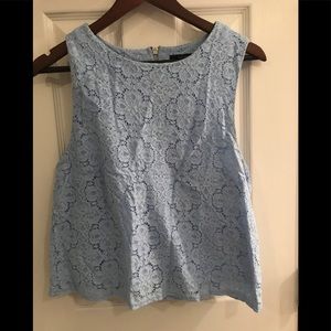 Blue lace crop top